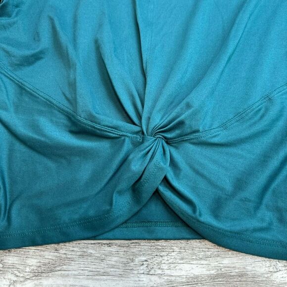 Zobha Women's Twist Front Long Sleeve Athletic Tee T Shirt Dark Teal L LG Large - Picture 8 of 13